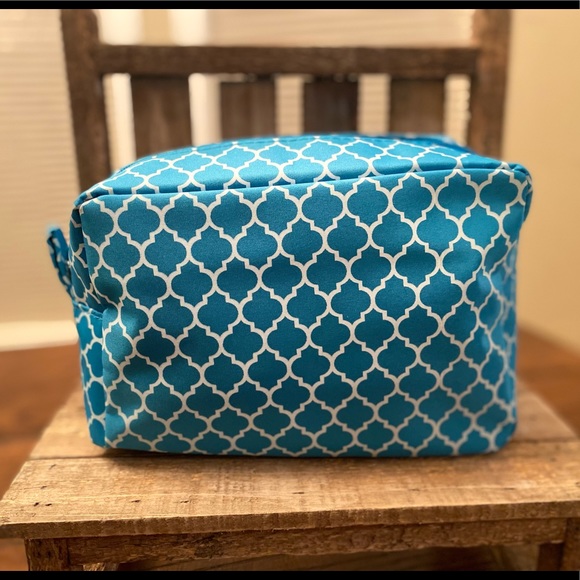 Monogram "S" Cosmetic Bags Set of 2, Blue & Green "S" Cosmetic Bags, Makeup Bags - Picture 7 of 16